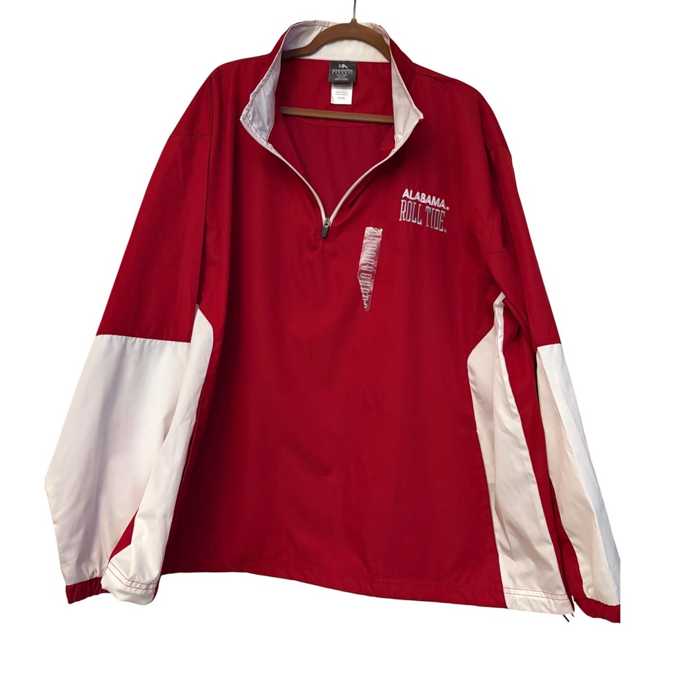 Knights Apparel Alabama Crimson Tide Quarter Zip Windbreaker Red Mens 2XL